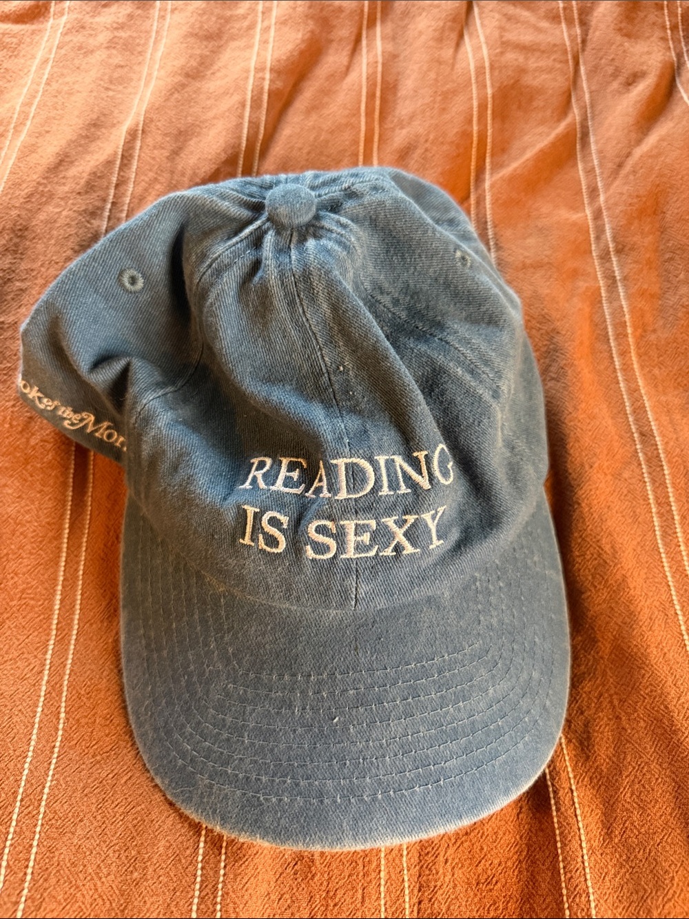 Navy "Reading Is Sexy" Embroidered Cotton Baseball Cap